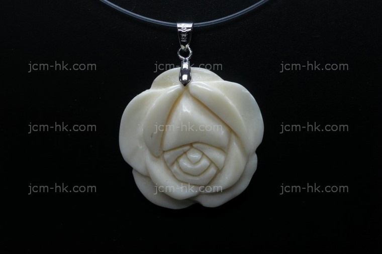 28x28mm Buffalo Bone flower Designer Bead Pendant [z5092]