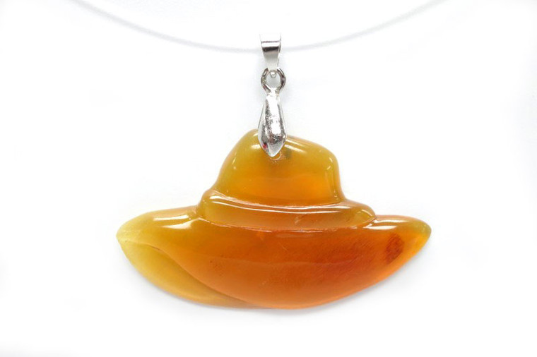 45x26mm Amber Horn Hat Designer Bead Pendant [z5302]