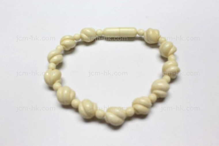 8mm Buffalo Bone Bracelet 7.5" [z7824]