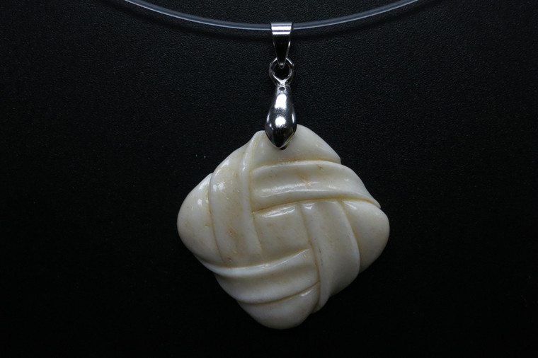 28x28mm Buffalo Bone Designer Bead Pendant [z5733]