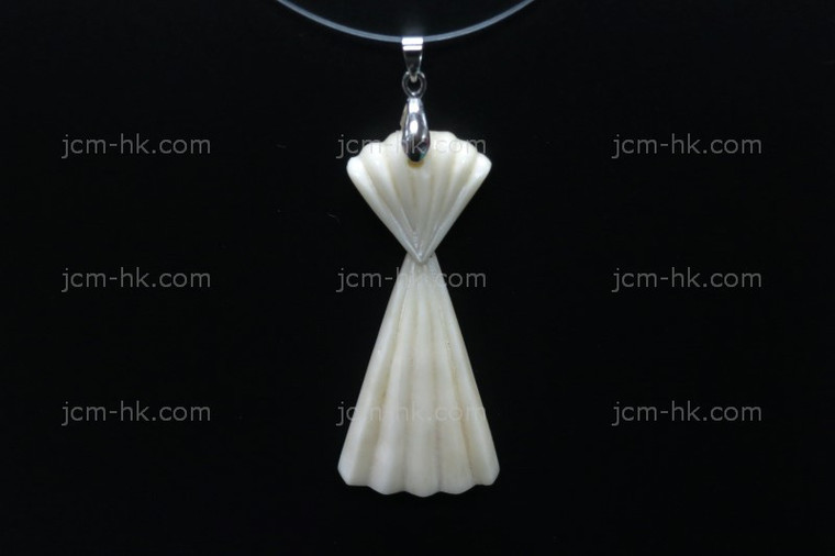 25x55mm Buffalo Bone Carved Designer Bead Pendant [z7024]