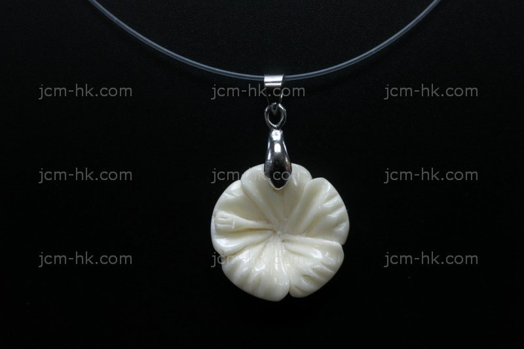 20x20mm Buffalo Bone flower Designer Bead Pendant [z7050]