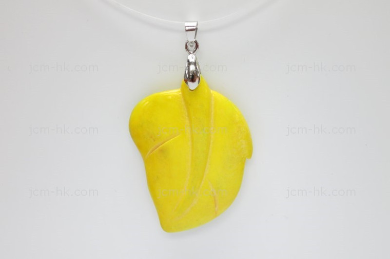 30x42mm Buffalo Bone Designer Bead Pendant, Natural Dyed [z7357]