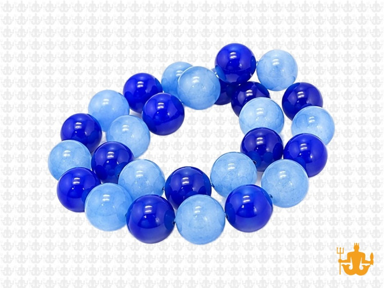 10mm Mix Blue Jade Round Beads 15.5" dyed [10x5]