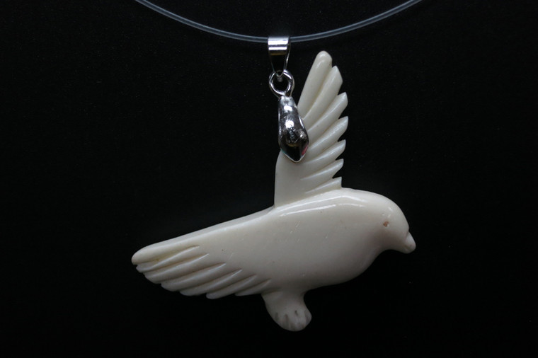 40x40mm Buffalo Bone Bird Designer Bead Pendant [z5593]