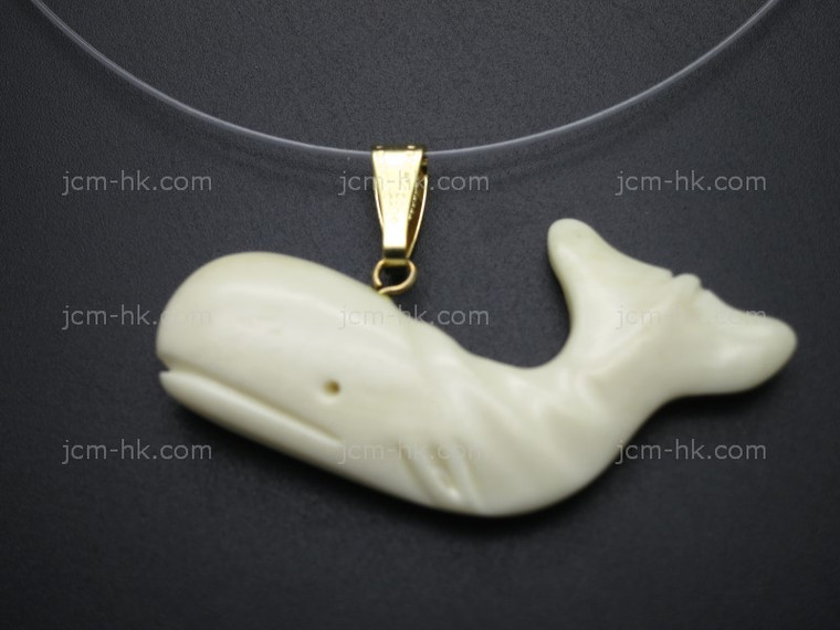 45x20mm Buffalo Bone Whale Designer Bead Pendant [z5597]