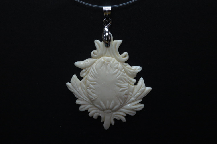 40x48mm Buffalo Bone flower Designer Bead Pendant [z5735]