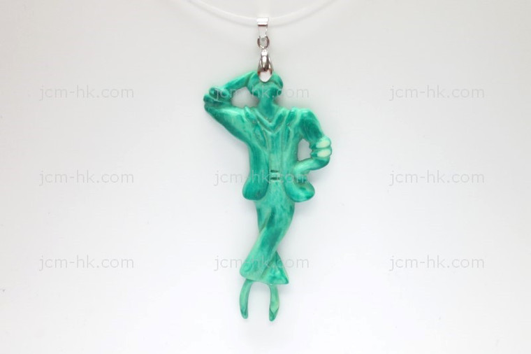 30x70mm Buffalo Bone Designer Bead Pendant, Natural Dyed [z7228]