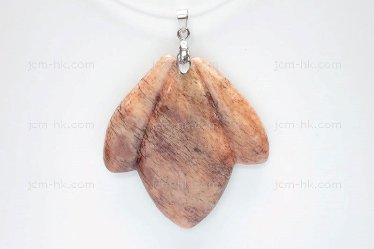 48x50mm Buffalo Bone Designer Bead Pendant, Natural Dyed [z7344]