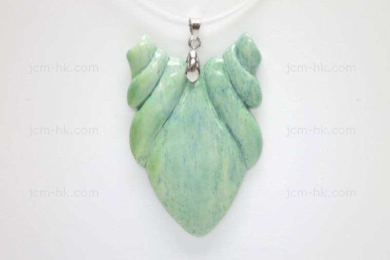 38x62mm Buffalo Bone Designer Bead Pendant, Natural Dyed [z7351]