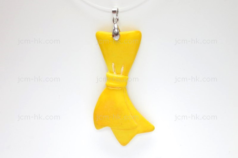 28x68mm Buffalo Bone Designer Bead Pendant, Natural Dyed [z7281]