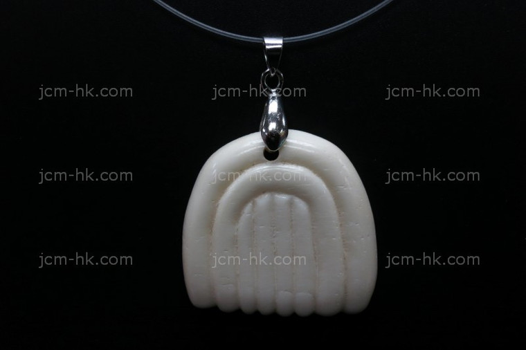30x30mm Buffalo Bone Carved Designer Bead Pendant [z7036]