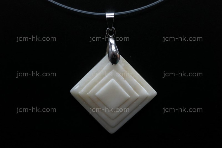 30x30mm Buffalo Bone Carved Designer Bead Pendant [z7091]