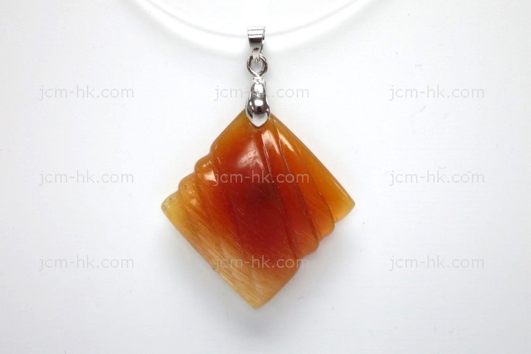35x38mm Amber Horn Designer Bead Pendant [z7388]