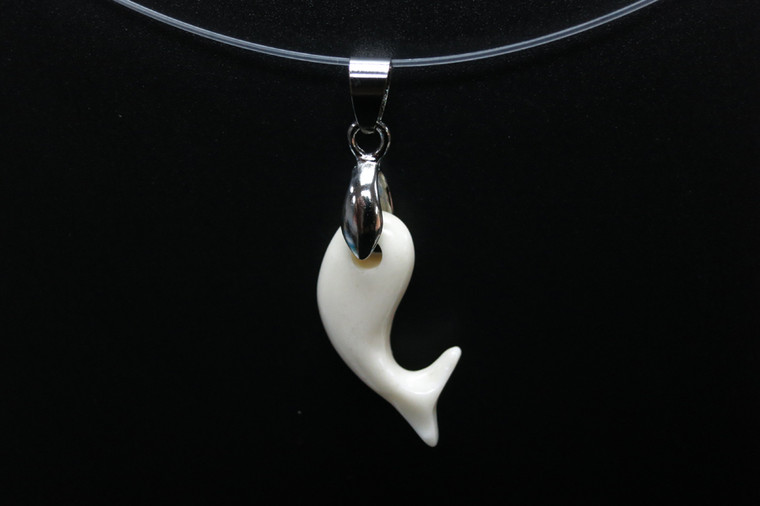 10x25mm Buffalo Bone Whale Designer Bead Pendant [z8302]