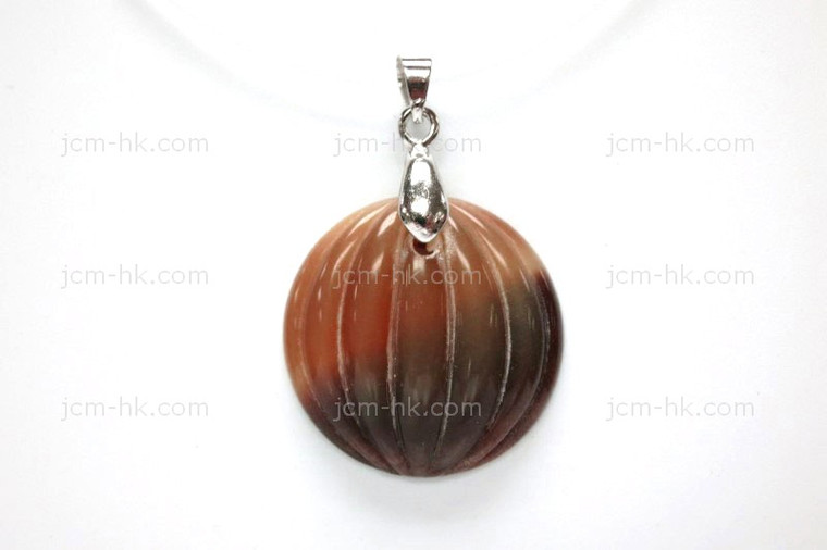 25x25mm Amber Horn Designer Bead Pendant [z7216]