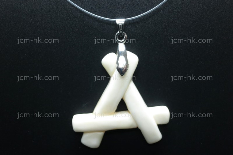 35x35mm Buffalo Bone Carved Designer Bead Pendant [z7427]