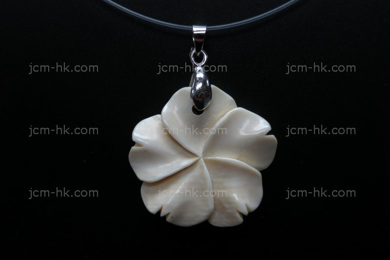28x28mm Buffalo Bone flower Designer Bead Pendant. [z7461]