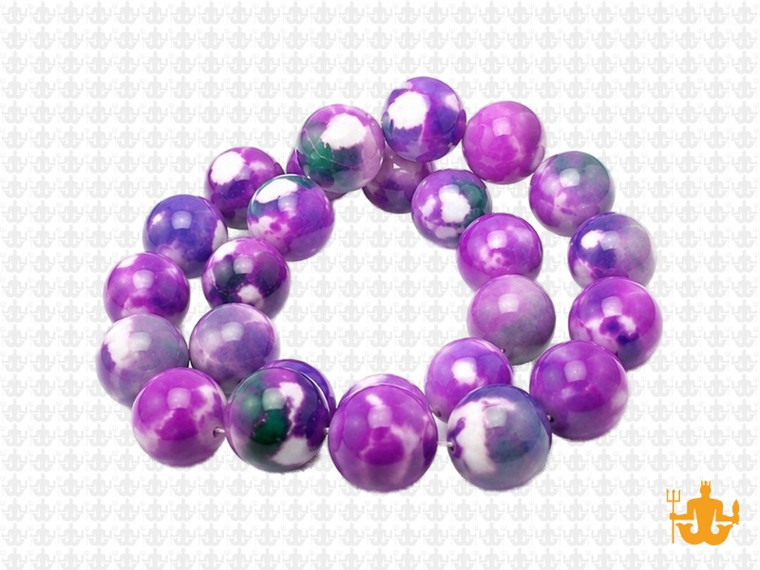 10mm Purple Dot Agate Beads 15.5" dyed [10g5p]