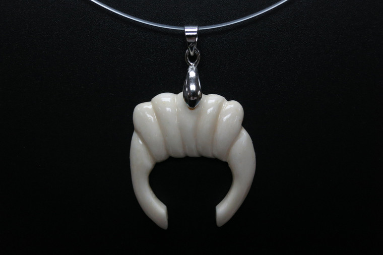 28x32mm Buffalo Bone Carved Designer Bead Pendant [z5484]