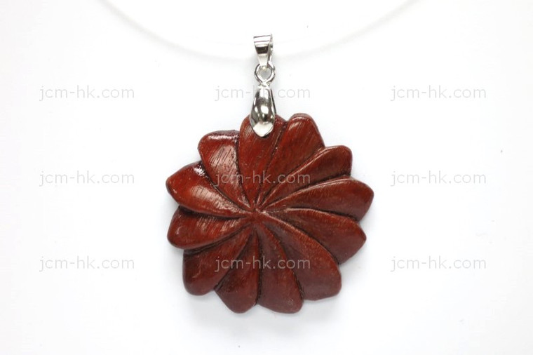 35x35mm Wood flower Designer Bead Pendant [z7205]