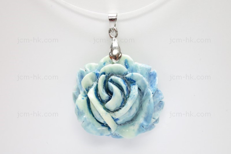 30x30mm Buffalo Bone Designer Bead Pendant, Natural Dyed [z7353]