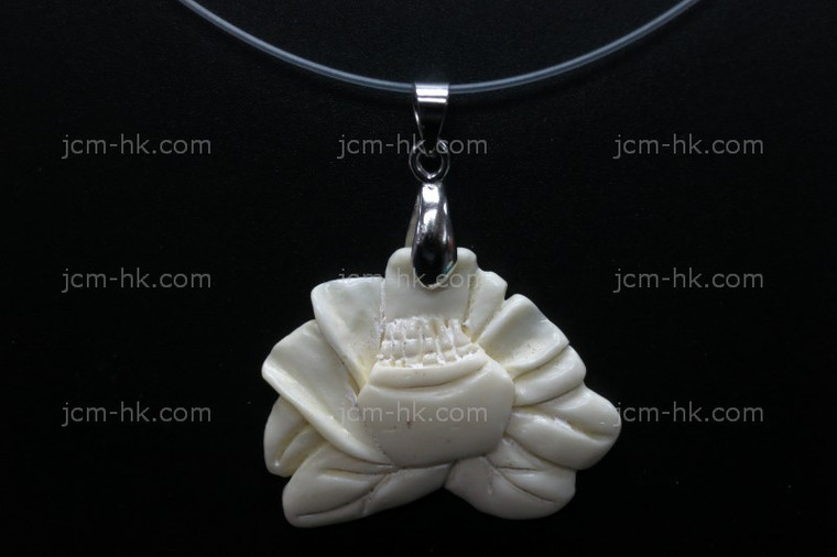 32x25mm Buffalo Bone flower Designer Bead Pendant [z7457]