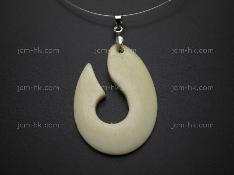 28x40mm Buffalo Bone Maori Bead Pendant [z8115]