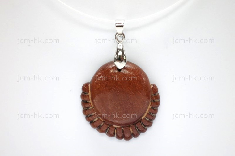 28x30mm Wood Designer Bead Pendant [z7175]