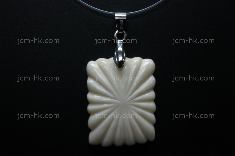22x28mm Buffalo Bone Carved Designer Bead Pendant [z7433]