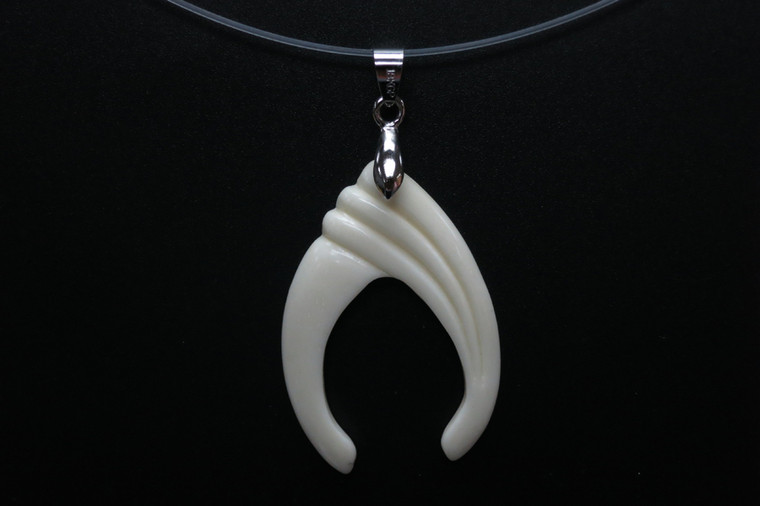 28x42mm Buffalo Bone Designer Bead Pendant [z8555]