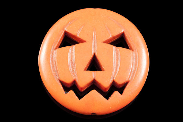35mm Orange Magnesite Halloween Pumpkin Beads [y425b]