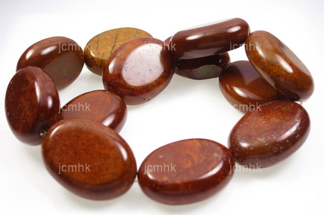 26x35mm Petrified Wood Agate Oval Beads 15.5" natural [w426]