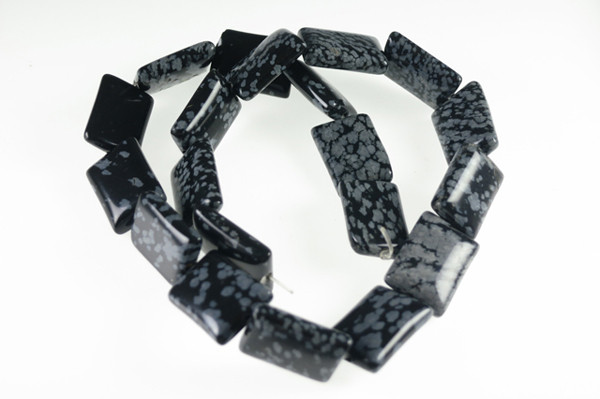 13x18x5mm Snowflake Obsidian Pillow 20pcs. [e2141]