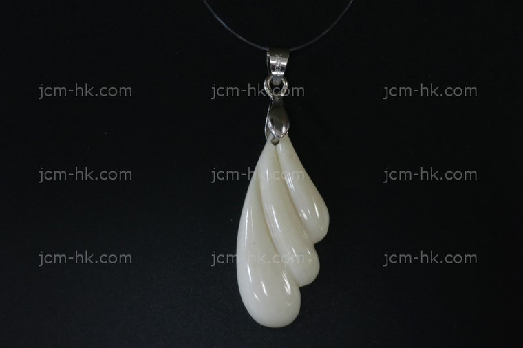 15x35mm Buffalo Bone Carved Designer Bead Pendant [z7007]
