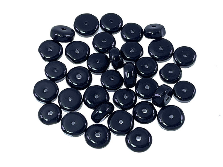 7-8mm Onyx Obsidian Rondelle about 100pcs. AB grade [y441a]