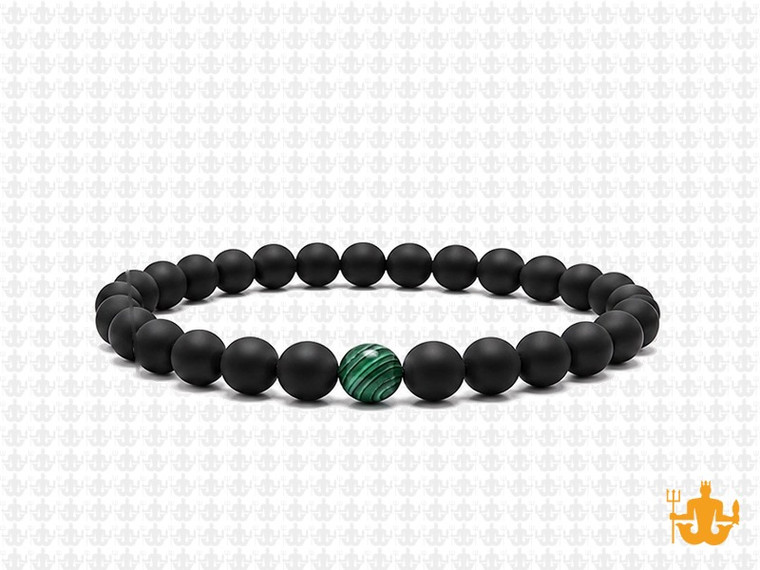 4mm Onyx Obsidian Elastic Bracelet 7.5" [b1b65g]