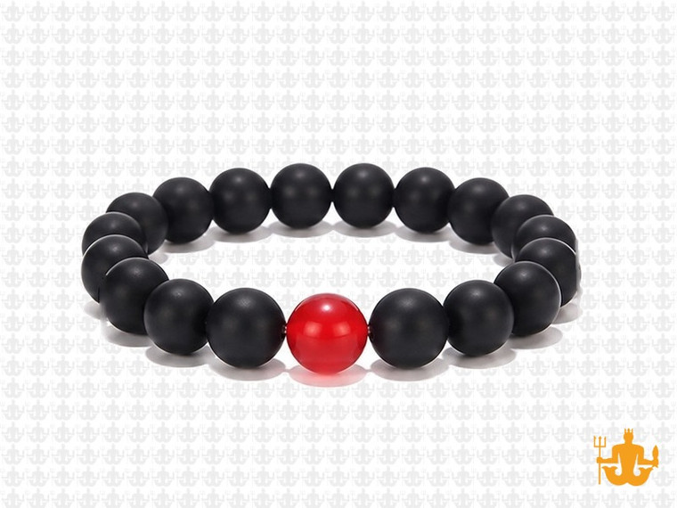 10mm Onyx Obsidian Elastic Bracelet 7.5" [b4b65r]