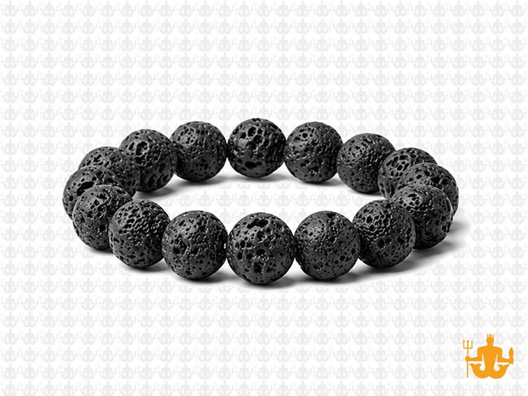 10mm Volnolack Lava Elastic Bracelet 7.5" natural [b4d50]