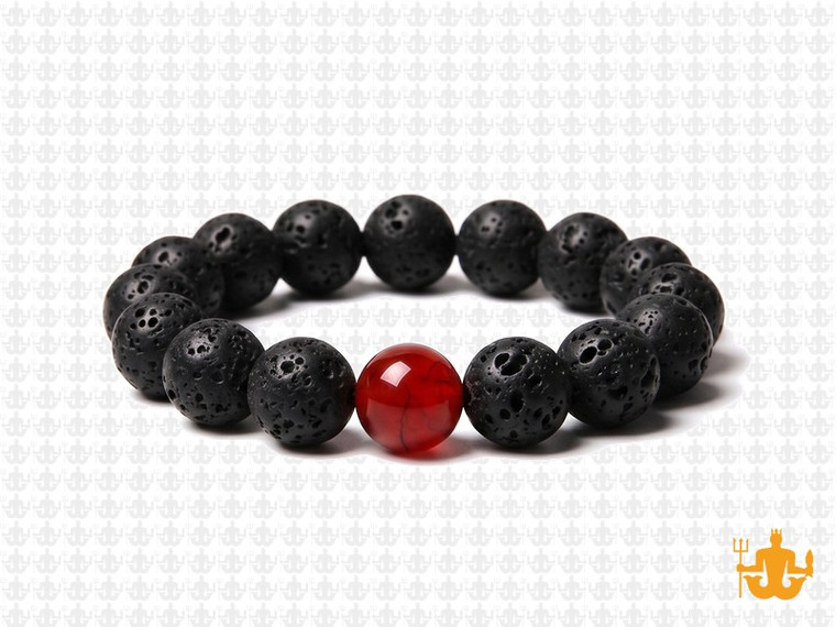 10mm Volnolack Lava Elastic Bracelet 7.5" natural [b4d50r]