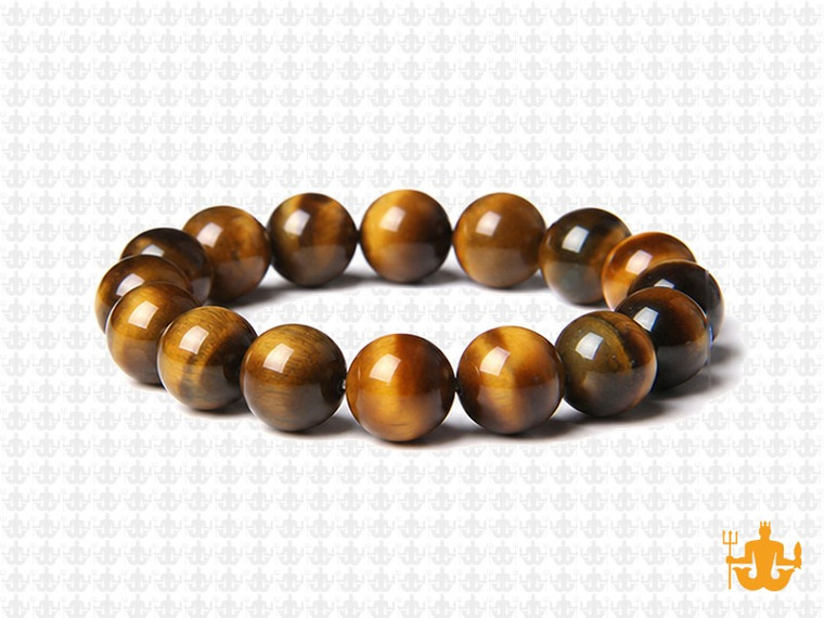 10mm Tiger Eye Elastic Bracelet 7.5" natural [b4d2]