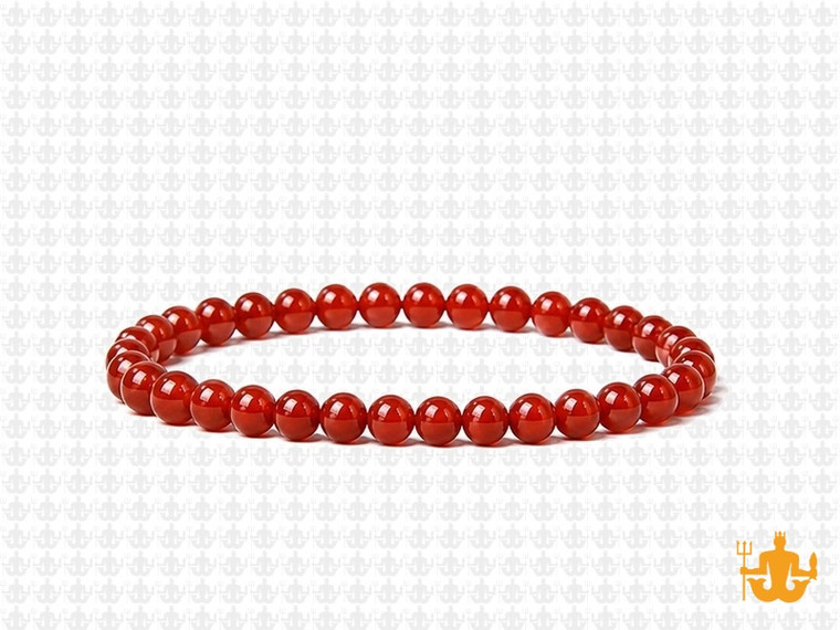 4mm Carnelian Elastic Bracelet 7.5" heated [b1d17]