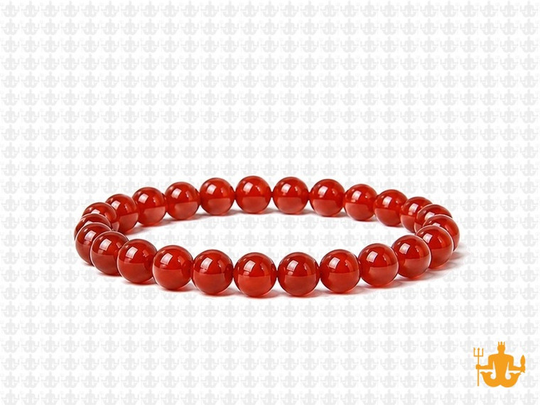 6mm Carnelian Elastic Bracelet 7.5" heated [b2d17]