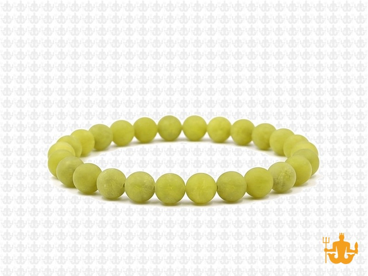 6mm Matte Lemon Agate Elastic Bracelet 7.5" dyed [b2b82m]