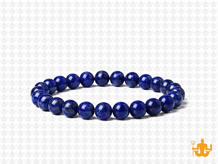 6mm Lapis Lazuli Elastic Bracelet 7.5" dyed [b2m3]