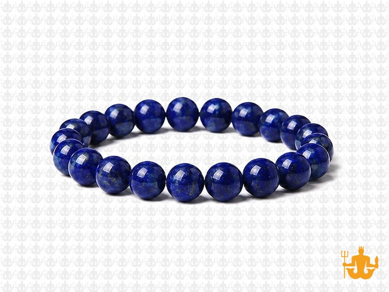 8mm Lapis Lazuli Elastic Bracelet 7.5" dyed [b3m3]
