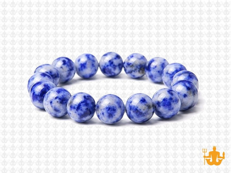 10mm Denim Lapis Elastic Bracelet 7.5" natural [b4b27]