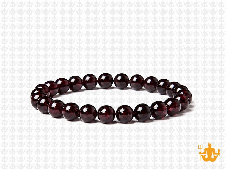 5-6mm Garnet Elastic Bracelet 7.5" natural [b2m2]