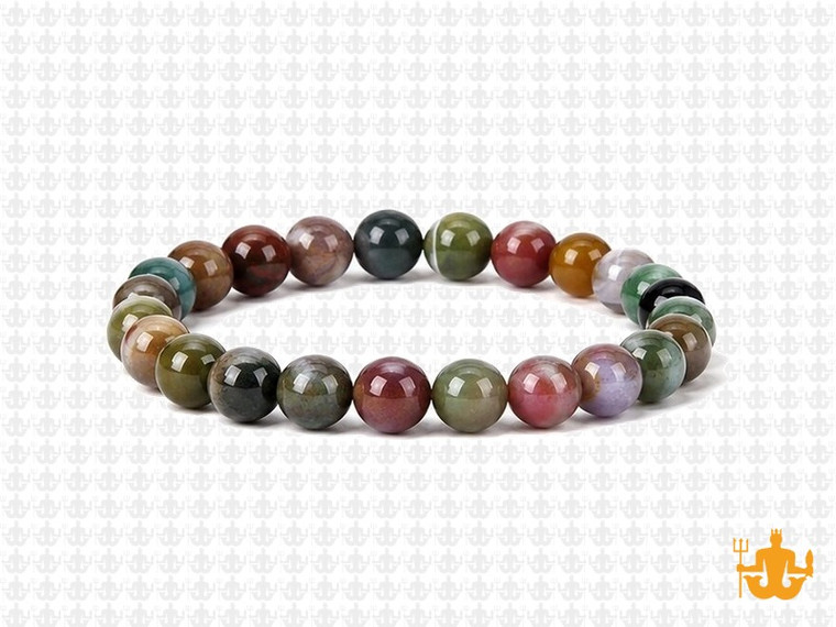 8mm Blood Agate Elastic Bracelet 7.5" natural [b3d1]