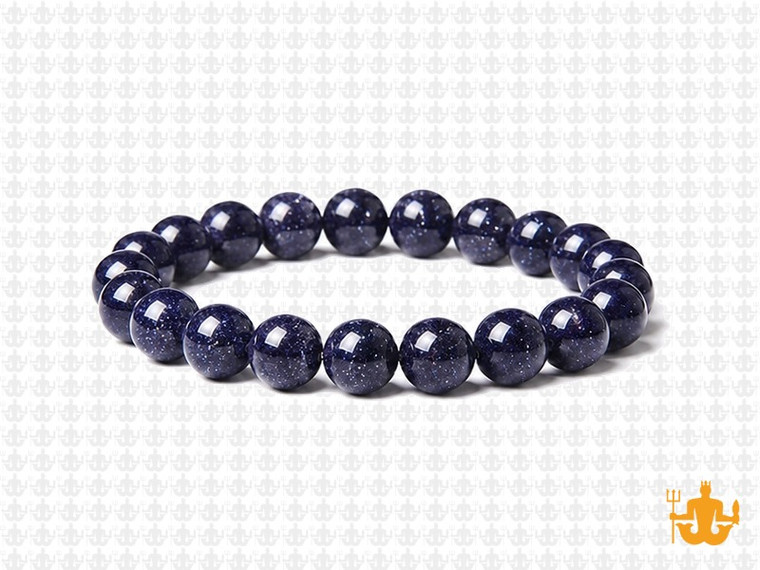 8mm Blue Goldstone Elastic Bracelet 7.5" synthetic [b3d25]
